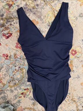 Joe Fresh Navy V-Neck One-Piece Swimsuit
